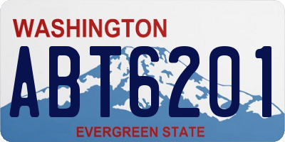 WA license plate ABT6201