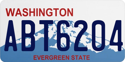 WA license plate ABT6204