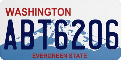 WA license plate ABT6206