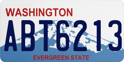 WA license plate ABT6213