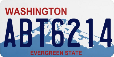WA license plate ABT6214