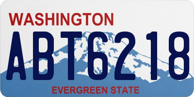 WA license plate ABT6218