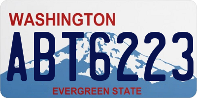 WA license plate ABT6223