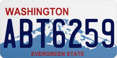 WA license plate ABT6259