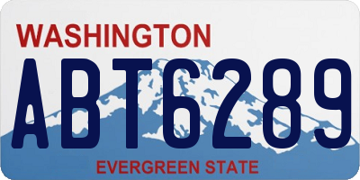 WA license plate ABT6289