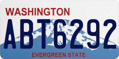 WA license plate ABT6292