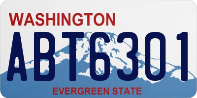 WA license plate ABT6301