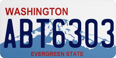 WA license plate ABT6303