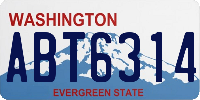 WA license plate ABT6314
