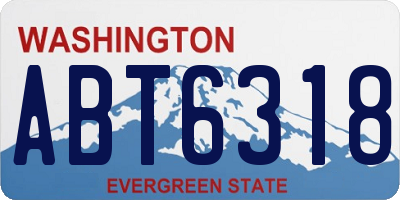 WA license plate ABT6318