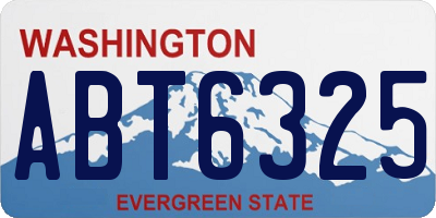 WA license plate ABT6325