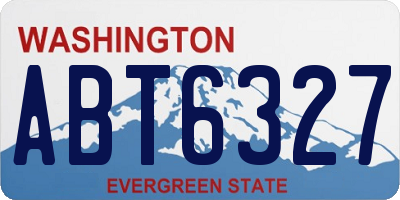 WA license plate ABT6327