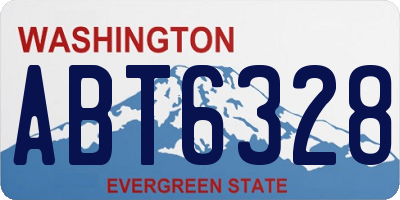 WA license plate ABT6328