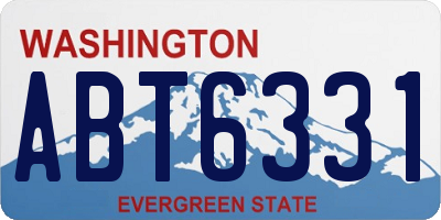 WA license plate ABT6331