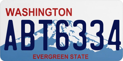 WA license plate ABT6334
