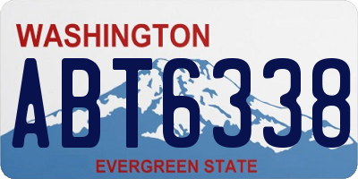 WA license plate ABT6338