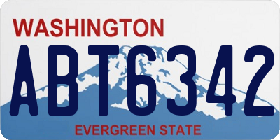 WA license plate ABT6342