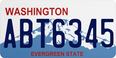 WA license plate ABT6345