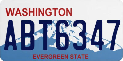 WA license plate ABT6347
