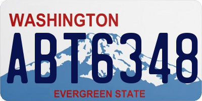 WA license plate ABT6348