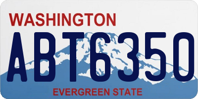 WA license plate ABT6350
