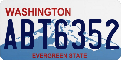 WA license plate ABT6352