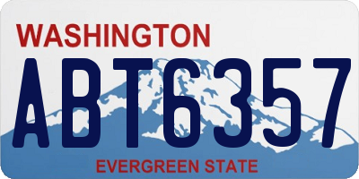 WA license plate ABT6357