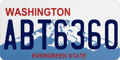 WA license plate ABT6360