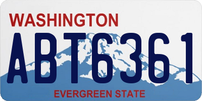 WA license plate ABT6361