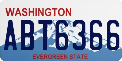 WA license plate ABT6366