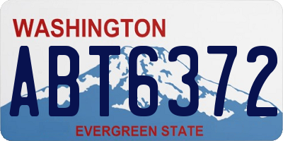 WA license plate ABT6372