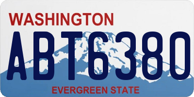 WA license plate ABT6380