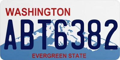 WA license plate ABT6382