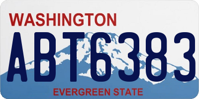 WA license plate ABT6383