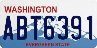 WA license plate ABT6391