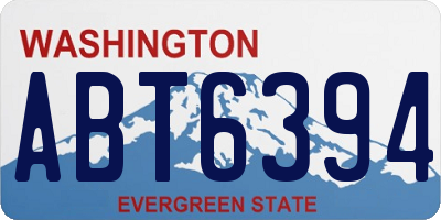 WA license plate ABT6394