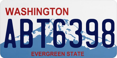 WA license plate ABT6398