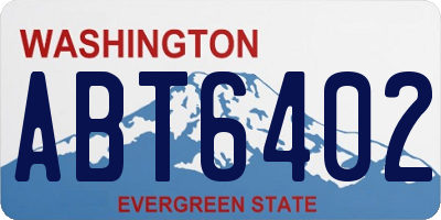 WA license plate ABT6402