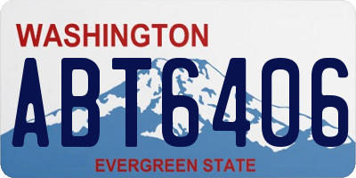WA license plate ABT6406