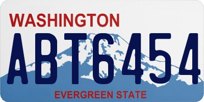 WA license plate ABT6454
