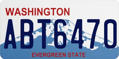 WA license plate ABT6470