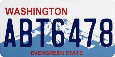 WA license plate ABT6478