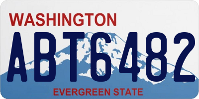 WA license plate ABT6482