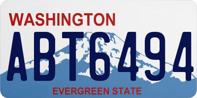 WA license plate ABT6494