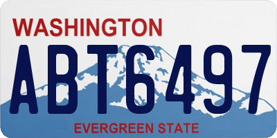 WA license plate ABT6497