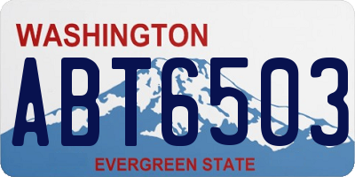 WA license plate ABT6503