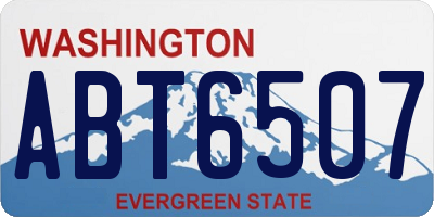 WA license plate ABT6507