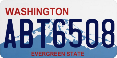 WA license plate ABT6508