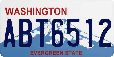 WA license plate ABT6512
