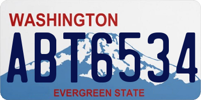 WA license plate ABT6534
